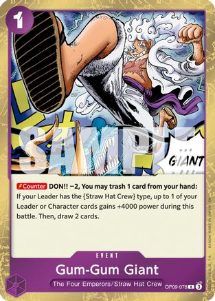 Gum-Gum Giant (Reprint) (OP09-078) - Premium Booster -The Best- Vol. 2 Foil - for just $0.20! 