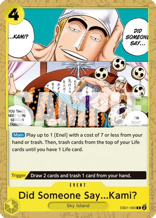 Did Someone Say...Kami? (Reprint) (EB01-060) - Premium Booster -The Best- Vol. 2 - for just $0.05! 