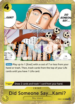 Did Someone Say...Kami? (Pirate Foil) (EB01-060) - Premium Booster -The Best- Vol. 2 Foil - for just $0.10! 
