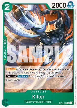 Killer (Reprint) (OP01-039) - Premium Booster -The Best- Vol. 2 - for just $0.08! 
