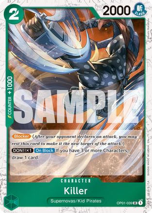 Killer (Pirate Foil) (OP01-039) - Premium Booster -The Best- Vol. 2 Foil - for just $0.10! 