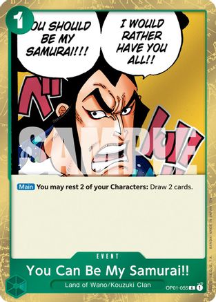 You Can Be My Samurai!! (Pirate Foil) (OP01-055) - Premium Booster -The Best- Vol. 2 Foil - for just $0.13! 