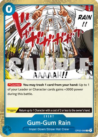 Gum-Gum Rain (Reprint) (OP02-068) - Premium Booster -The Best- Vol. 2 Foil - for just $0.10! 