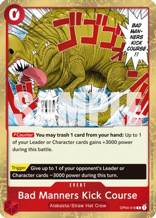 Bad Manners Kick Course (Reprint) (OP04-016) - Premium Booster -The Best- Vol. 2 Foil - for just $0.13! 