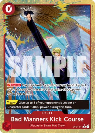 Bad Manners Kick Course (Alternate Art) (OP04-016) - Premium Booster -The Best- Vol. 2 Foil - for just $3.23! 