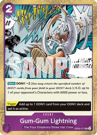 Gum-Gum Lightning (Pirate Foil) (OP09-077) - Premium Booster -The Best- Vol. 2 Foil - for just $0.20! 