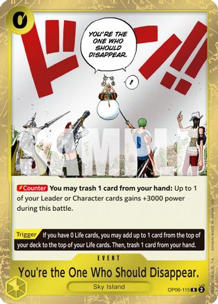 You're the One Who Should Disappear (Reprint) (OP06-115) - Premium Booster -The Best- Vol. 2 Foil - for just $0.85! 