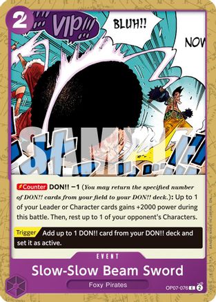 Slow-Slow Beam Sword (Reprint) (OP07-076) - Premium Booster -The Best- Vol. 2 - for just $0.13! 