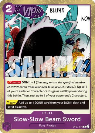 Slow-Slow Beam Sword (Pirate Foil) (OP07-076) - Premium Booster -The Best- Vol. 2 Foil - for just $0.50! 