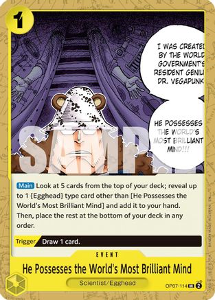 He Possesses the World's Most Brilliant Mind (Reprint) (OP07-114) - Premium Booster -The Best- Vol. 2 - for just $0.05! 