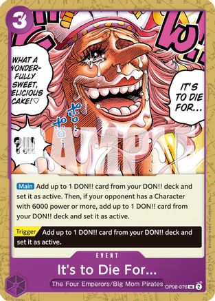 It's to Die For (Reprint) (OP08-076) - Premium Booster -The Best- Vol. 2 - for just $0.05! 