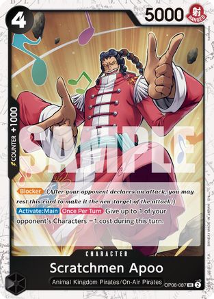 Scratchmen Apoo - OP08-087 (Pirate Foil) (OP08-087) - Premium Booster -The Best- Vol. 2 Foil - for just $0.05! 