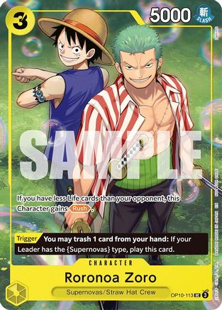 Roronoa Zoro (Learn Together Deck Set - Set Sail Event) (OP10-113) - One Piece Promotion Cards - for just $17.80! 