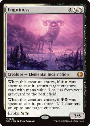 Emptiness (ECL-222) - Lorwyn Eclipsed - for just $0.36! 