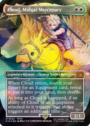 Cloud, Midgar Mercenary (Borderless) (Chocobo Track Foil) (FIN-564) - FINAL FANTASY Foil - for just $61.37! 