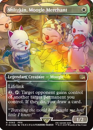 Stiltzkin, Moogle Merchant (Borderless) (Chocobo Track Foil) (FIN-565) - FINAL FANTASY Foil - for just $6.38! 
