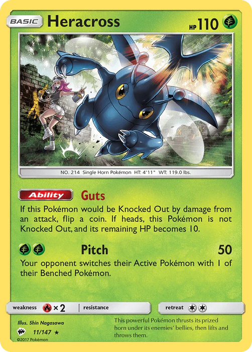 Heracross (11/147) [Sun & Moon: Burning Shadows] - for just $0.15! 
