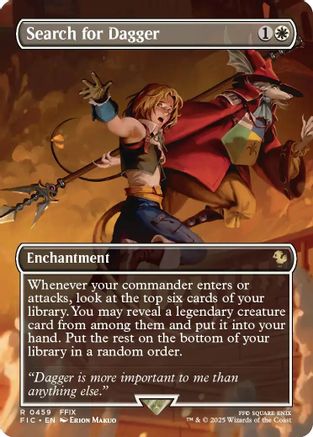 Search for Dagger (Borderless) (FIC-459) - Commander: FINAL FANTASY Foil - for just $0.61! 