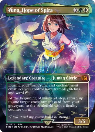 Yuna, Hope of Spira (Borderless) (Chocobo Track Foil) (FIN-571) - FINAL FANTASY Foil - for just $50.55! 
