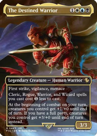 The Destined Warrior (Borderless) (FIC-443) - Commander: FINAL FANTASY Foil - for just $0.88! 