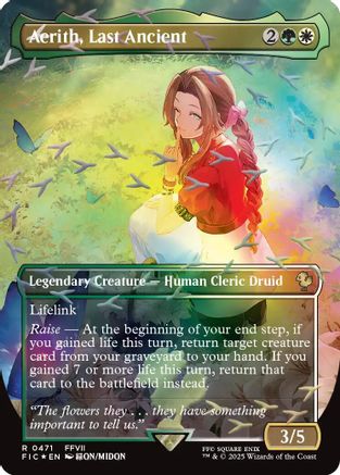 Aerith, Last Ancient (Borderless) (Chocobo Track Foil) (FIC-471) - Commander: FINAL FANTASY Foil - for just $23.26! 