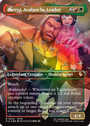 Barret, Avalanche Leader (Borderless) (Chocobo Track Foil) (FIC-472) - Commander: FINAL FANTASY Foil - for just $6.81! 
