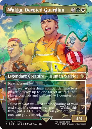 Wakka, Devoted Guardian (Borderless) (Chocobo Track Foil) (FIC-477) - Commander: FINAL FANTASY Foil - for just $8.14! 