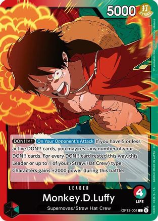 Monkey.D.Luffy (001) (OP13-001) - Carrying On His Will - for just $0.10! 