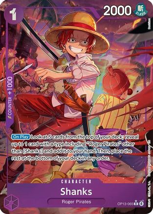 Shanks (065) (Alternate Art) (OP13-065) - Carrying On His Will Foil - for just $6.30! 
