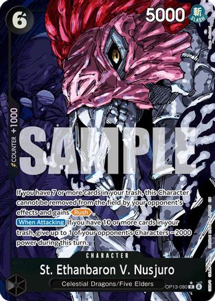 St. Ethanbaron V. Nusjuro (Alternate Art) (OP13-080) - Carrying On His Will Foil - for just $10.18! 