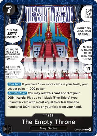 The Empty Throne (OP13-099) - Carrying On His Will - for just $0.05! 