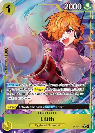 Lilith (Alternate Art) (OP13-113) - Carrying On His Will Foil - for just $10.45! 