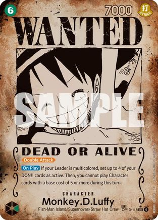Monkey.D.Luffy (118) (Wanted Poster) (OP13-118) - Carrying On His Will Foil - for just $168.63! 