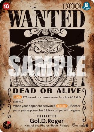 Gol.D.Roger - OP09-118 (SP) (Wanted Poster) (OP09-118) - Carrying On His Will Foil - for just $96.80! 