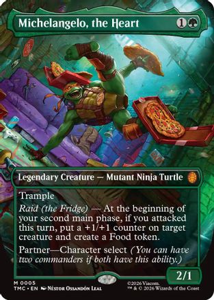 Michelangelo, the Heart (Borderless) (TMC-005) - Commander: Teenage Mutant Ninja Turtles - for just $1.49! 