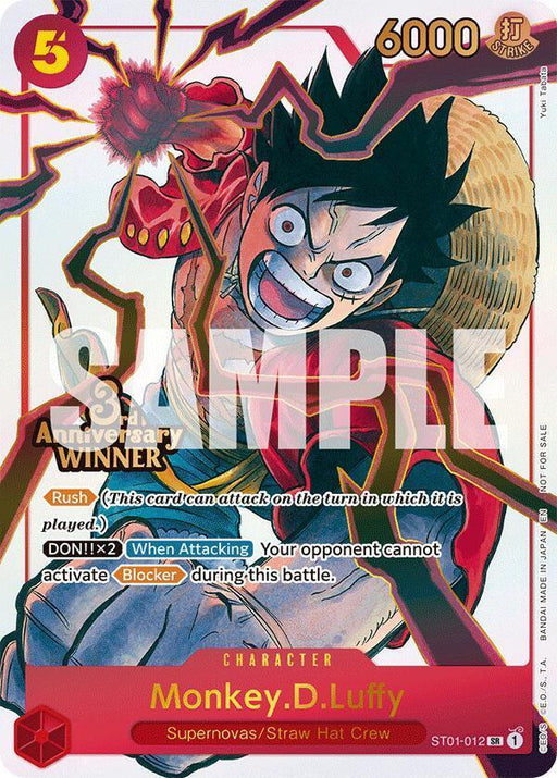 Monkey.D.Luffy (ST01-012) (3rd Anniversary Winner) [One Piece Promotion Cards] - for just $165.30! 