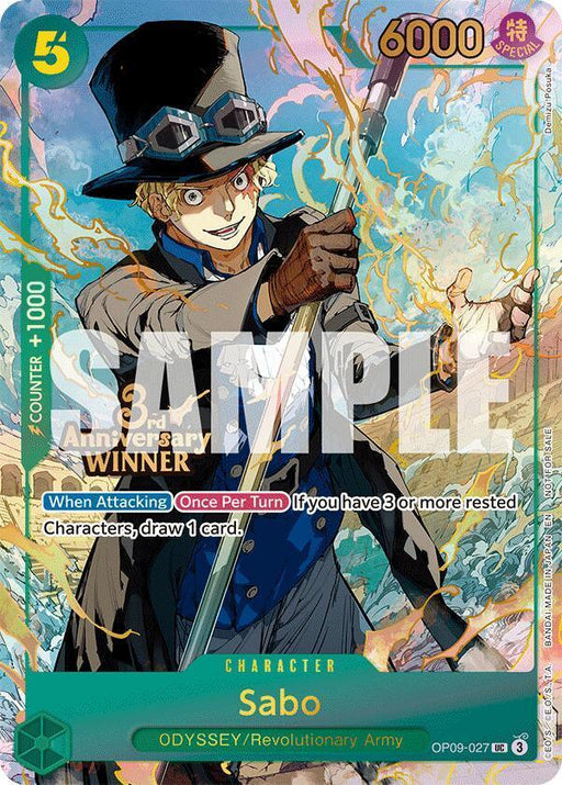 Sabo (OP09-027) (3rd Anniversary Winner) [One Piece Promotion Cards] - for just $16.10! 