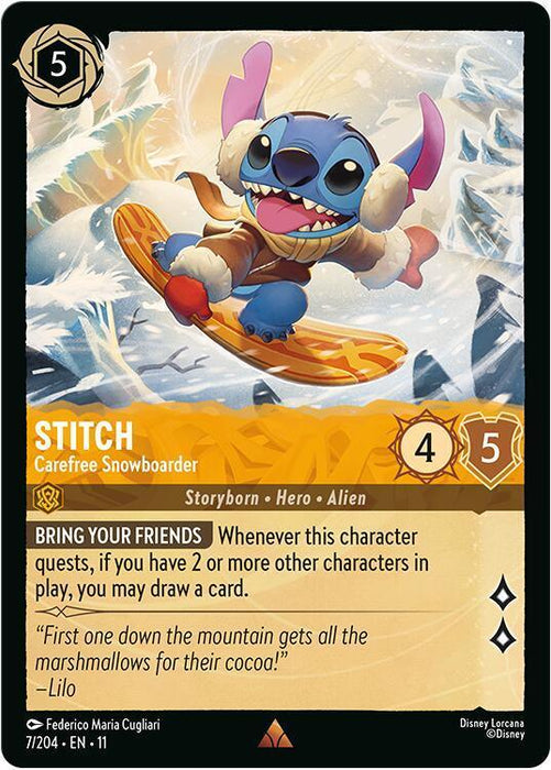 Stitch - Carefree Snowboarder (7/204) [Winterspell] - for just $0.30! 