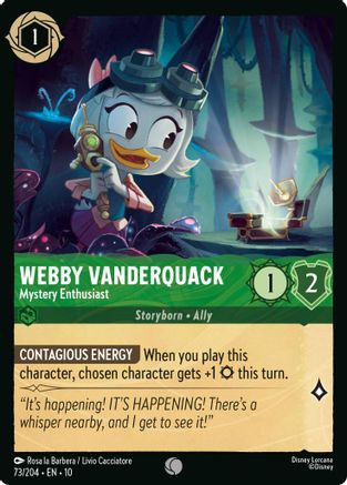 Webby Vanderquack - Mystery Enthusiast (73/204) - Whispers in the Well Cold Foil - for just $0.09! 