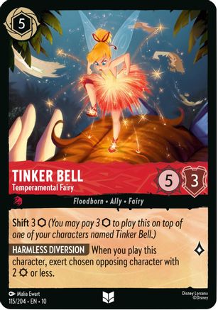 Tinker Bell - Temperamental Fairy (115/204) - Whispers in the Well Cold Foil - for just $0.15! 