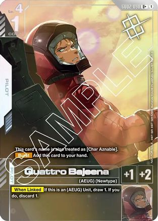 Quattro Bajeena (Store Tournament Winner Pack 02) (GD02-098) - Gundam Promotional Cards Holofoil - for just $4.38! 
