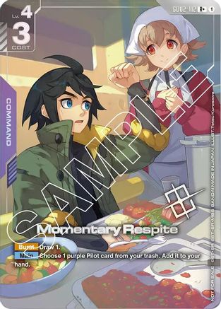 Momentary Respite (Store Tournament Winner Pack 02) (GD02-112) - Gundam Promotional Cards Holofoil - for just $2.68! 