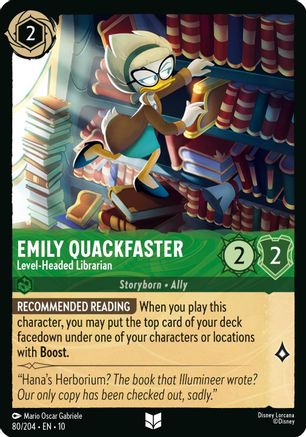 Emily Quackfaster - Level-Headed Librarian (80/204) - Whispers in the Well Cold Foil - for just $0.15! 