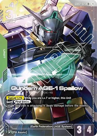 Gundam AGE-1 Spallow (R+) (GD02-023) - Dual Impact Holofoil - for just $0! 