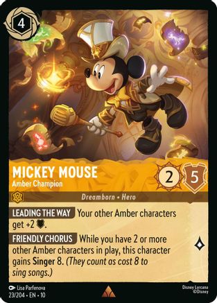 Mickey Mouse - Amber Champion (23/204) - Whispers in the Well - for just $0.24! 
