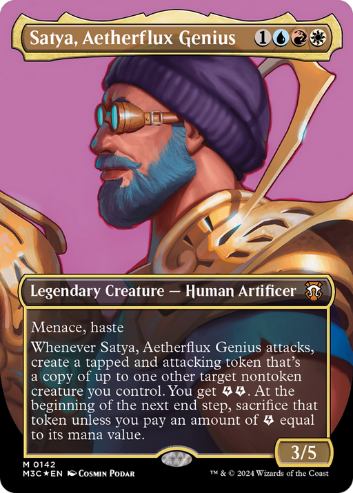 Satya, Aetherflux Genius (M3C-142) - Modern Horizons 3 Commander (Borderless) Foil - for just $1.66! 