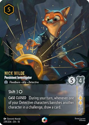 Nick Wilde - Persistent Investigator (Enchanted) (239/204) - Whispers in the Well Holofoil - for just $29.77! 