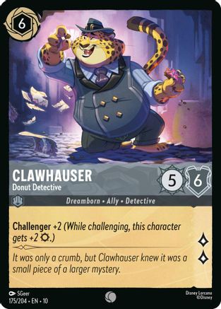 Clawhauser - Donut Detective (175/204) - Whispers in the Well Cold Foil - for just $0.05! 