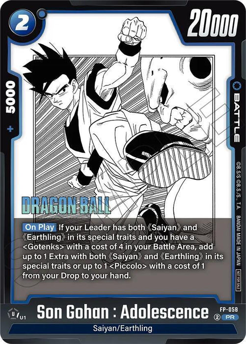 Son Gohan : Adolescence (FP-058) [Fusion World Tournament Cards] - for just $1.25! 