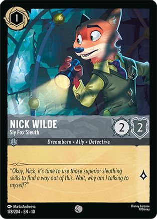 Nick Wilde - Sly Fox Sleuth (178/204) - Whispers in the Well Cold Foil - for just $0.05! 